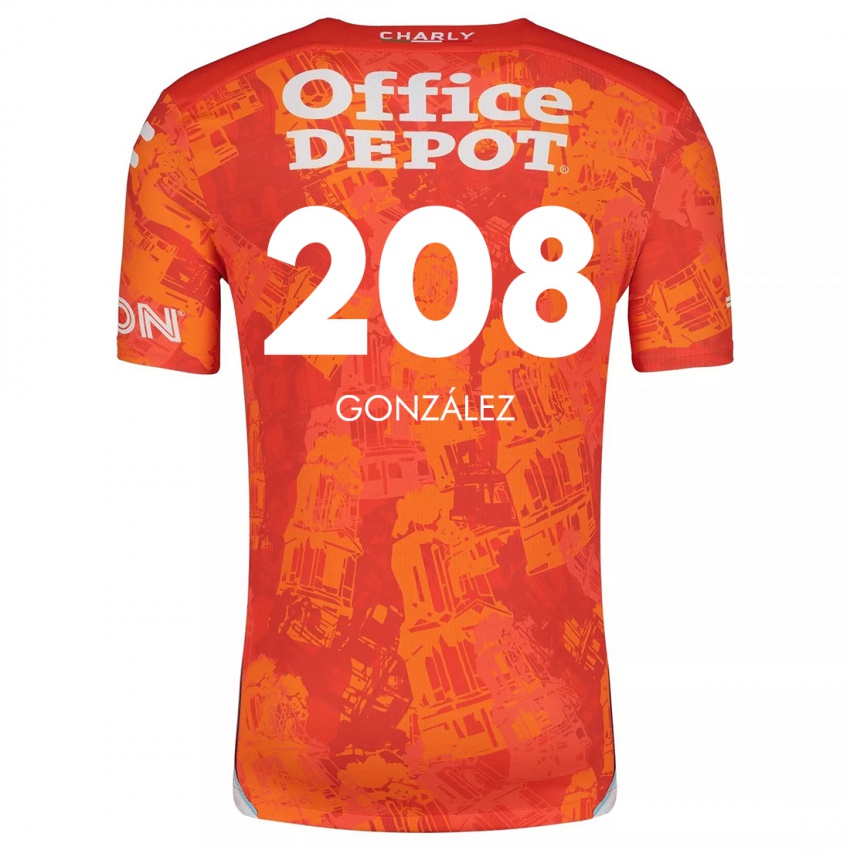 Mænd Osvaldo González #208 Orange Hvid Udebane Spillertrøjer 2024/25 Trøje T-Shirt