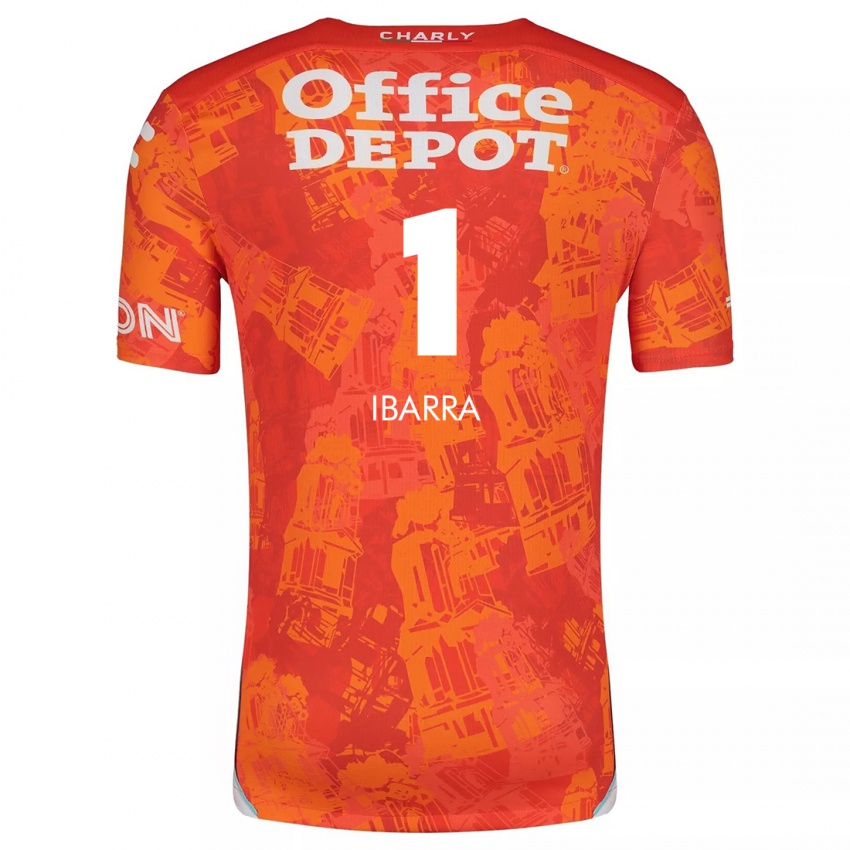 Mænd Fabiola Ibarra #1 Orange Hvid Udebane Spillertrøjer 2024/25 Trøje T-Shirt