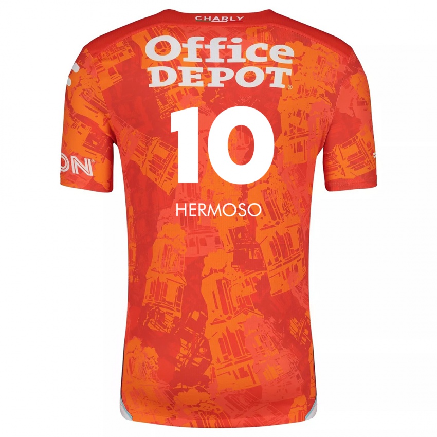 Mænd Jennifer Hermoso #10 Orange Hvid Udebane Spillertrøjer 2024/25 Trøje T-Shirt