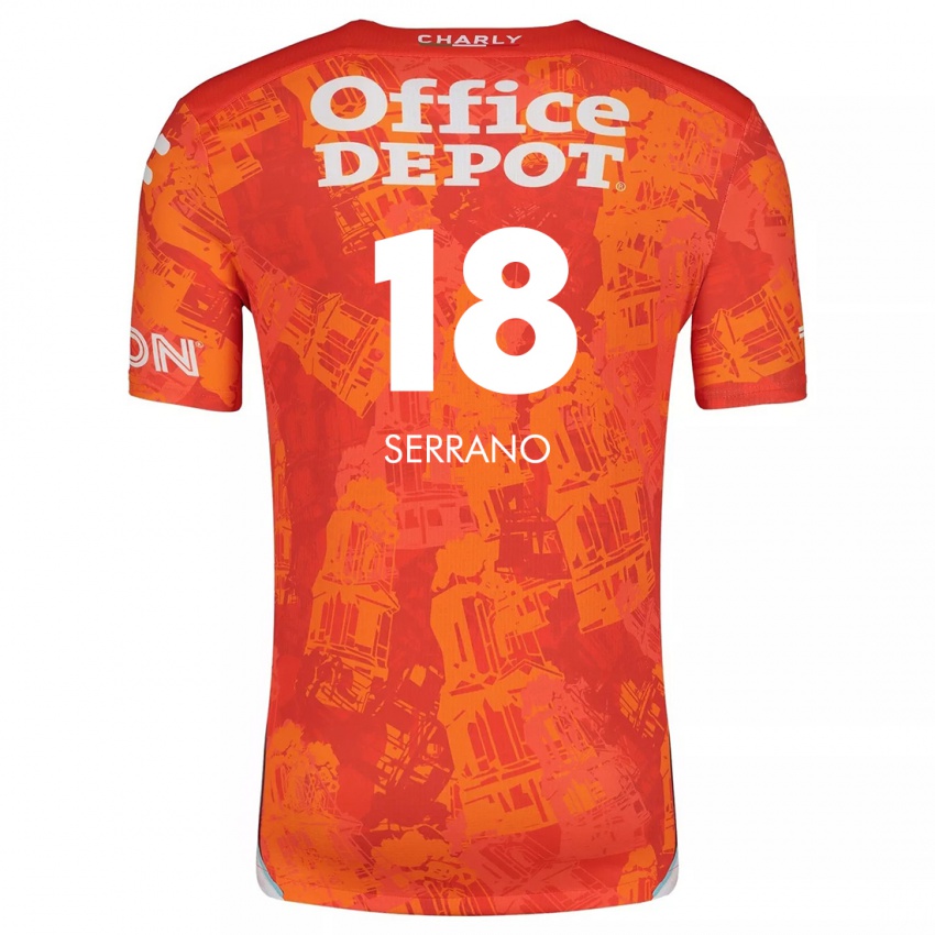 Mænd Blanky Serrano #18 Orange Hvid Udebane Spillertrøjer 2024/25 Trøje T-Shirt