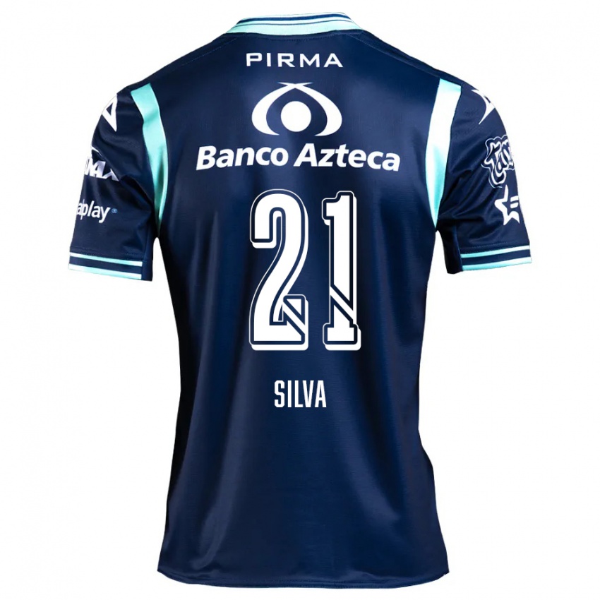 Mænd Gastón Silva #21 Marine Blå Udebane Spillertrøjer 2024/25 Trøje T-Shirt