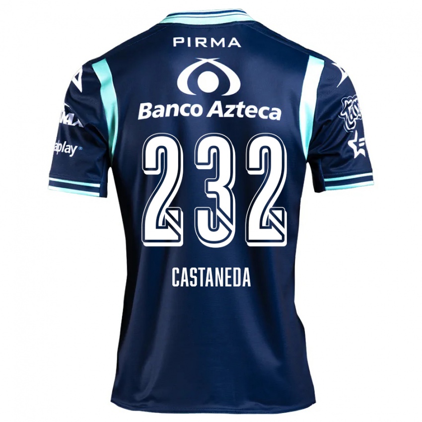 Mænd Ángel Castañeda #232 Marine Blå Udebane Spillertrøjer 2024/25 Trøje T-Shirt