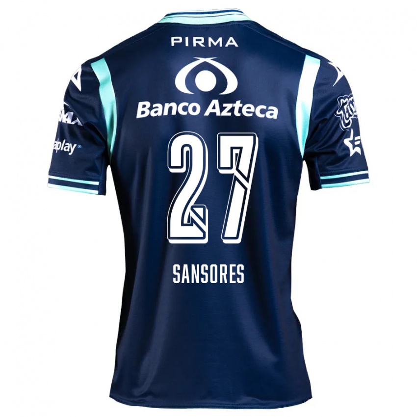 Mænd Miguel Sansores #27 Marine Blå Udebane Spillertrøjer 2024/25 Trøje T-Shirt