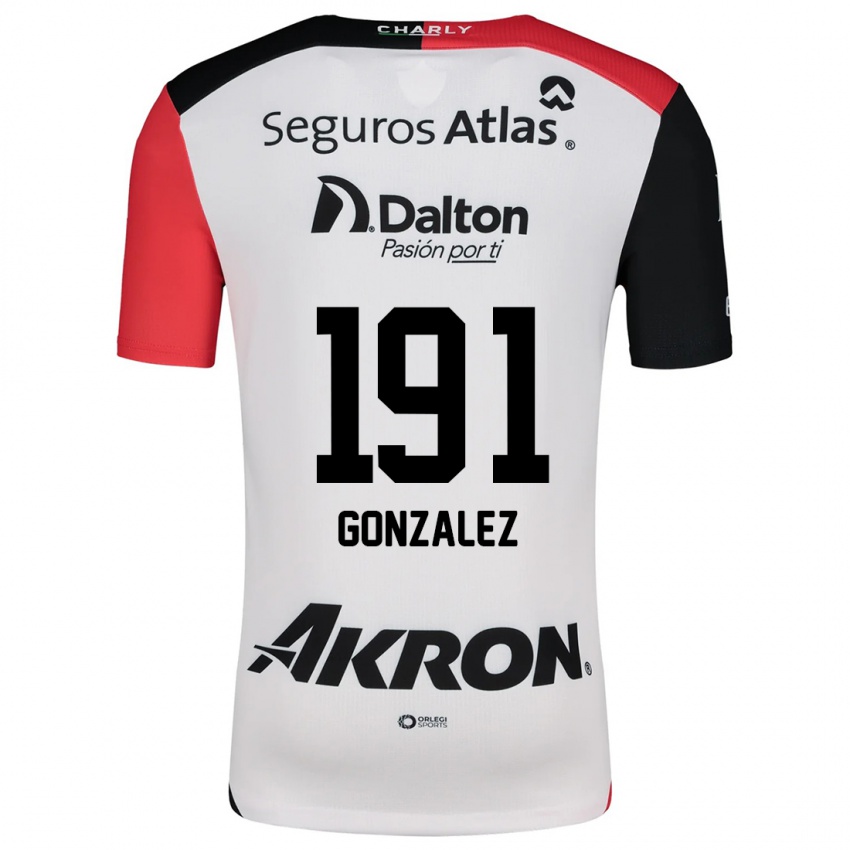 Mænd Juan González #191 Hvid Rød Sort Udebane Spillertrøjer 2024/25 Trøje T-Shirt