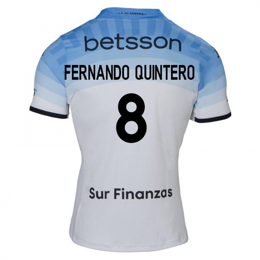 Mænd Juan Fernando Quintero #8 Hvid Blå Sort Udebane Spillertrøjer 2024/25 Trøje T-Shirt