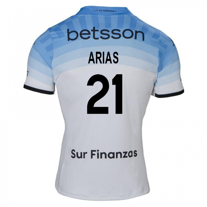 Mænd Gabriel Arias #21 Hvid Blå Sort Udebane Spillertrøjer 2024/25 Trøje T-Shirt