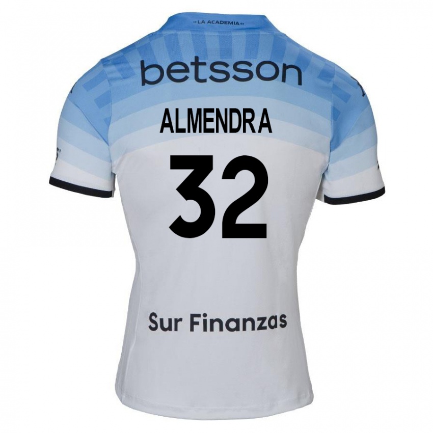 Mænd Agustin Almendra #32 Hvid Blå Sort Udebane Spillertrøjer 2024/25 Trøje T-Shirt