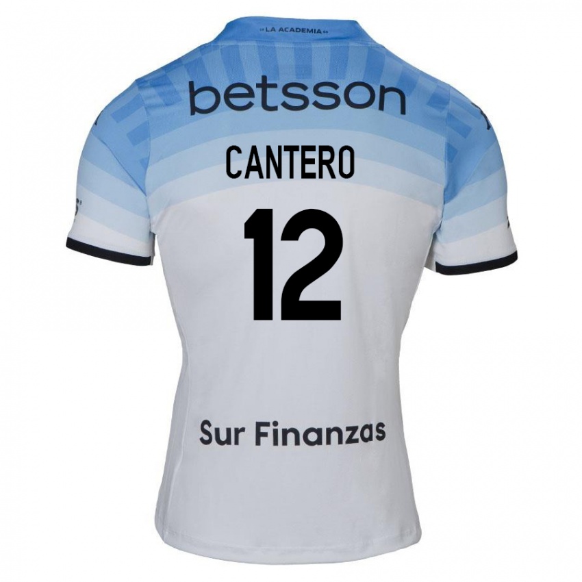 Mænd Milton Cantero #12 Hvid Blå Sort Udebane Spillertrøjer 2024/25 Trøje T-Shirt