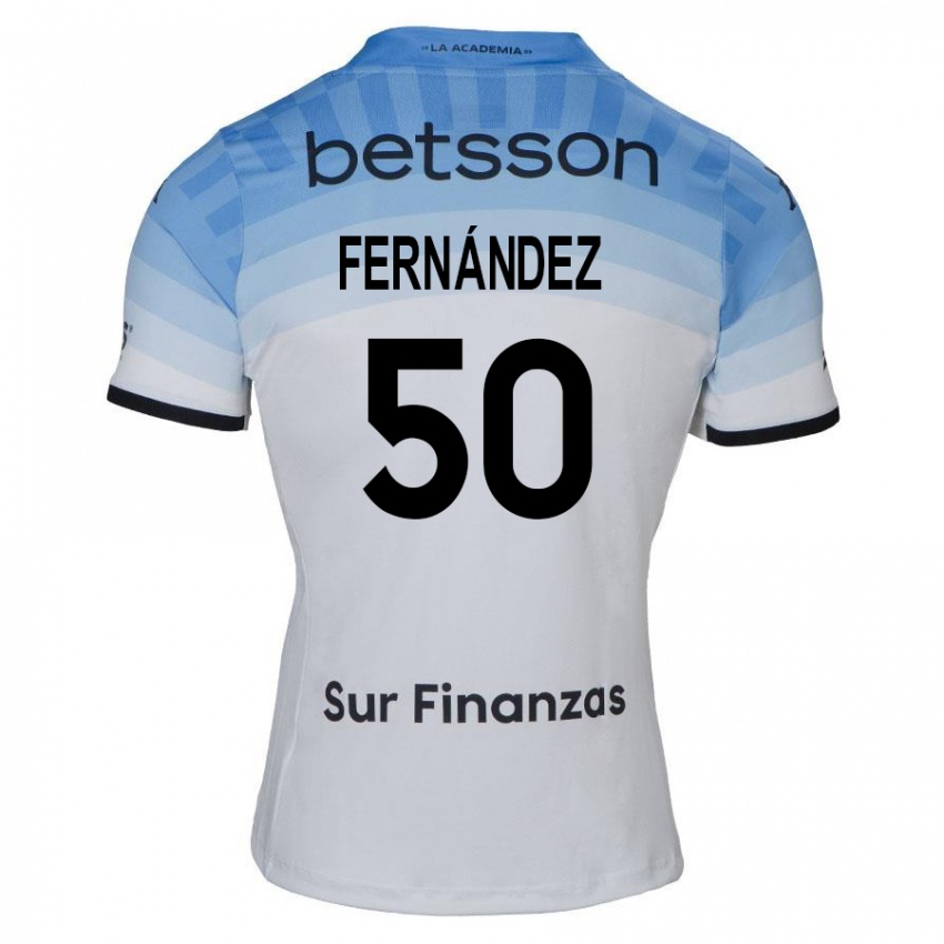 Mænd Román Fernández #50 Hvid Blå Sort Udebane Spillertrøjer 2024/25 Trøje T-Shirt