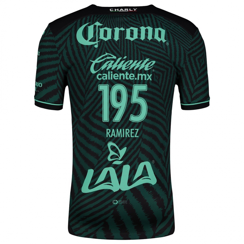 Mænd Jesús Ramírez #195 Sort Grøn Udebane Spillertrøjer 2024/25 Trøje T-Shirt