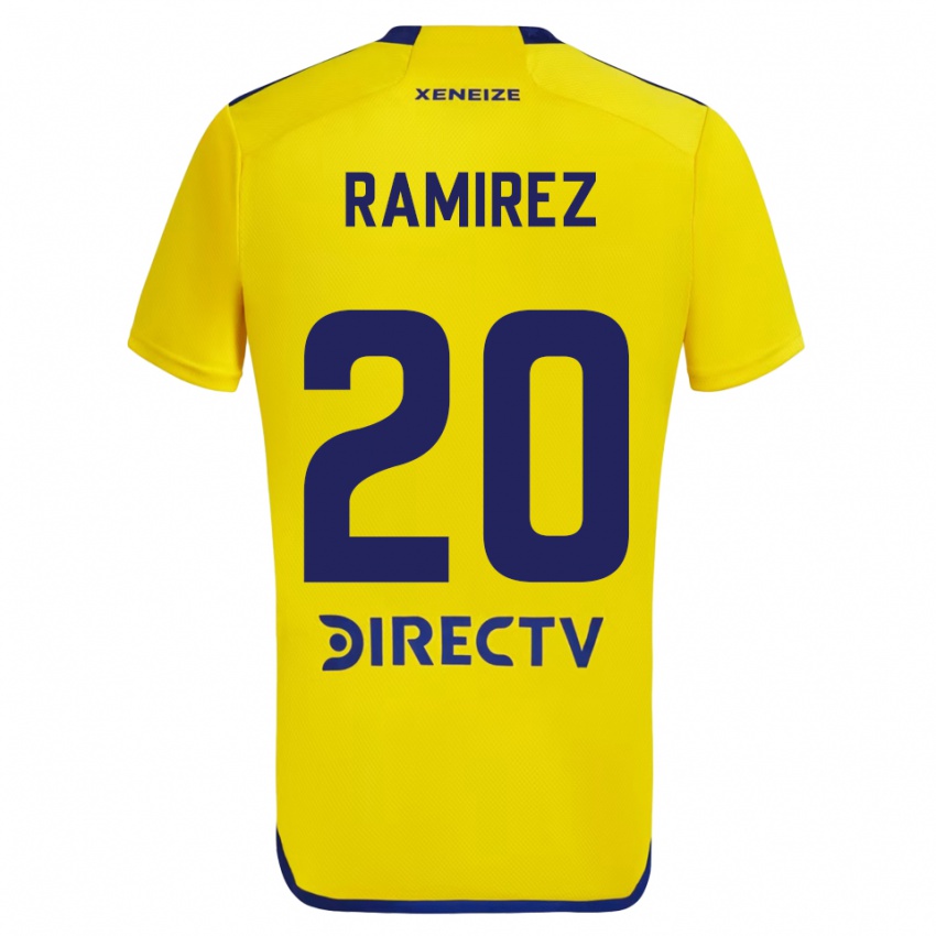 Mænd Juan Ramirez #20 Gul Blå Udebane Spillertrøjer 2024/25 Trøje T-Shirt