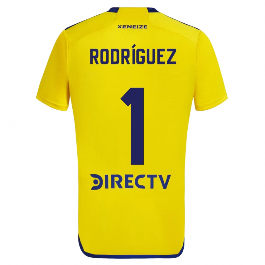 Mænd Fernando Rodríguez #1 Gul Blå Udebane Spillertrøjer 2024/25 Trøje T-Shirt