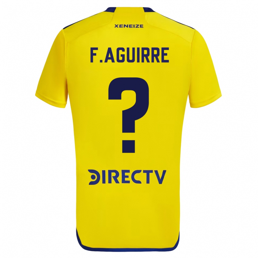 Mænd Federico Aguirre #0 Gul Blå Udebane Spillertrøjer 2024/25 Trøje T-Shirt