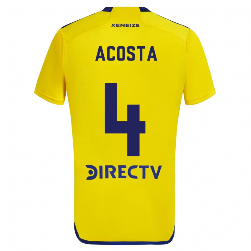 Mænd Natan Acosta #4 Gul Blå Udebane Spillertrøjer 2024/25 Trøje T-Shirt