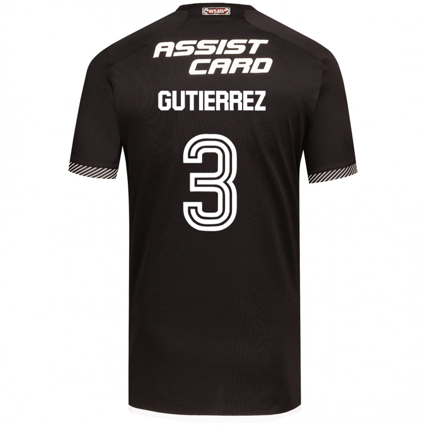 Mænd Daniel Gutiérrez #3 Sort Hvid Udebane Spillertrøjer 2024/25 Trøje T-Shirt