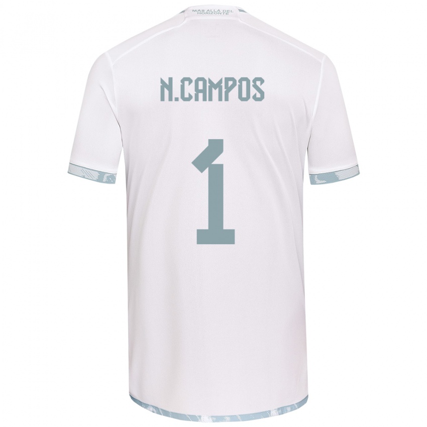 Mænd Natalia Campos #1 Hvid Grå Udebane Spillertrøjer 2024/25 Trøje T-Shirt