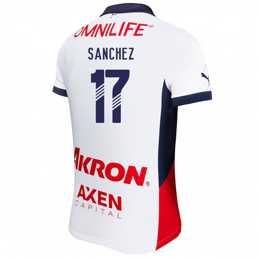 Mænd Jesús Sánchez #17 Hvid Rød Blå Udebane Spillertrøjer 2024/25 Trøje T-Shirt