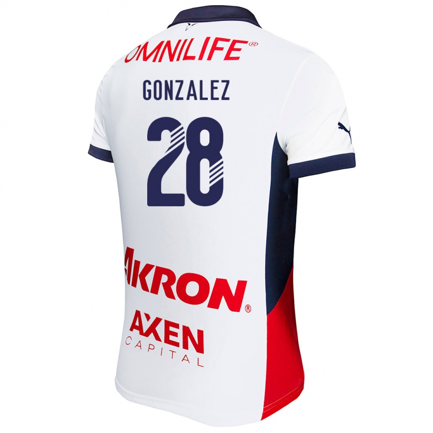 Mænd Fernando González #28 Hvid Rød Blå Udebane Spillertrøjer 2024/25 Trøje T-Shirt