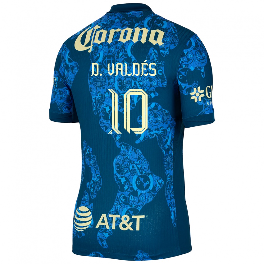 Mænd Diego Valdes #10 Blå Gul Udebane Spillertrøjer 2024/25 Trøje T-Shirt