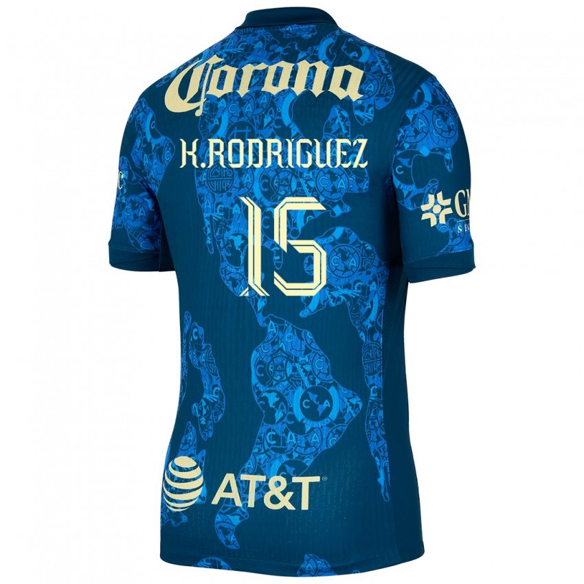 Mænd Kimberly Rodriguez #15 Blå Gul Udebane Spillertrøjer 2024/25 Trøje T-Shirt