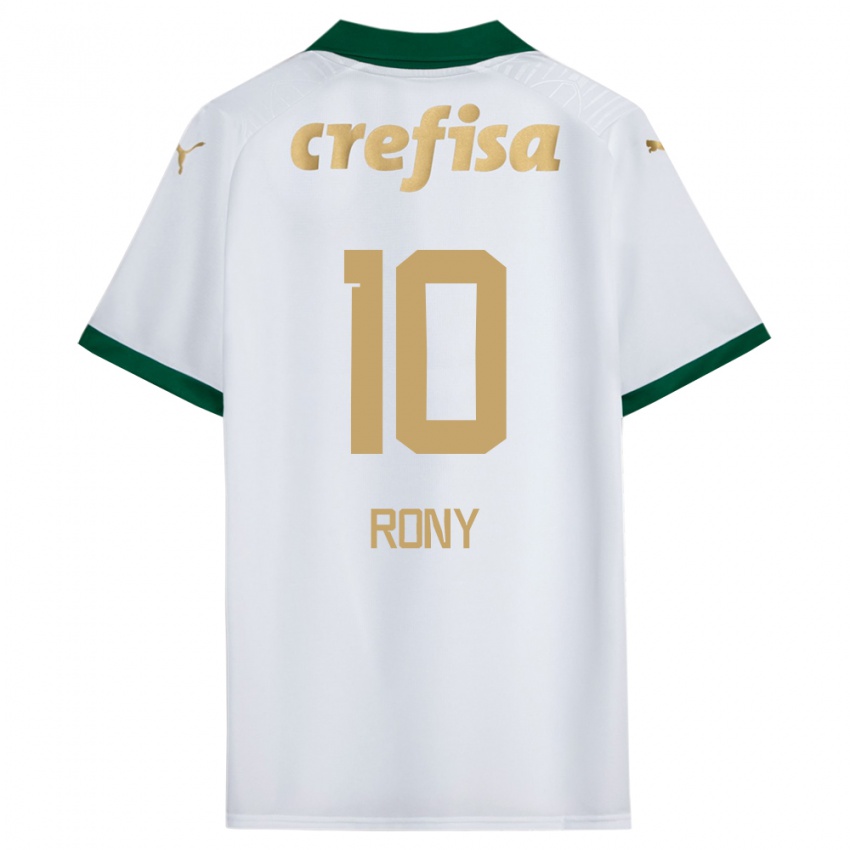 Mænd Rony #10 Hvid Grøn Udebane Spillertrøjer 2024/25 Trøje T-Shirt