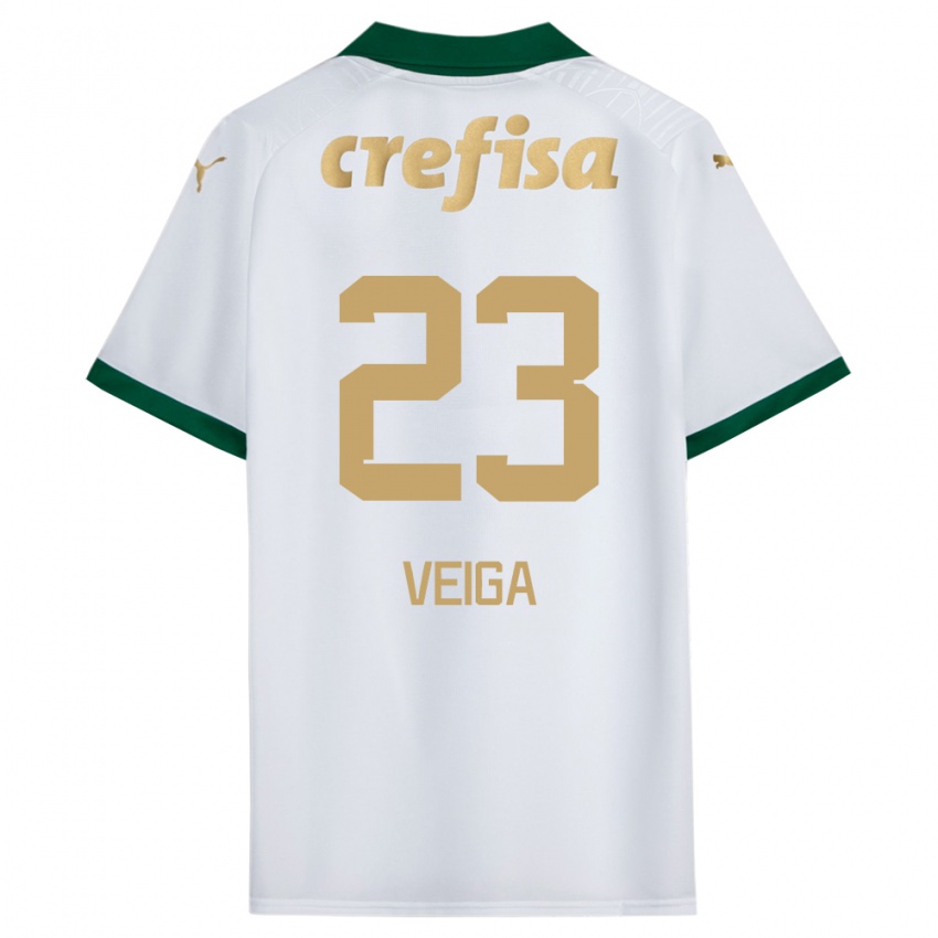 Mænd Raphael Veiga #23 Hvid Grøn Udebane Spillertrøjer 2024/25 Trøje T-Shirt