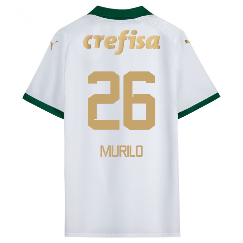 Mænd Murilo #26 Hvid Grøn Udebane Spillertrøjer 2024/25 Trøje T-Shirt