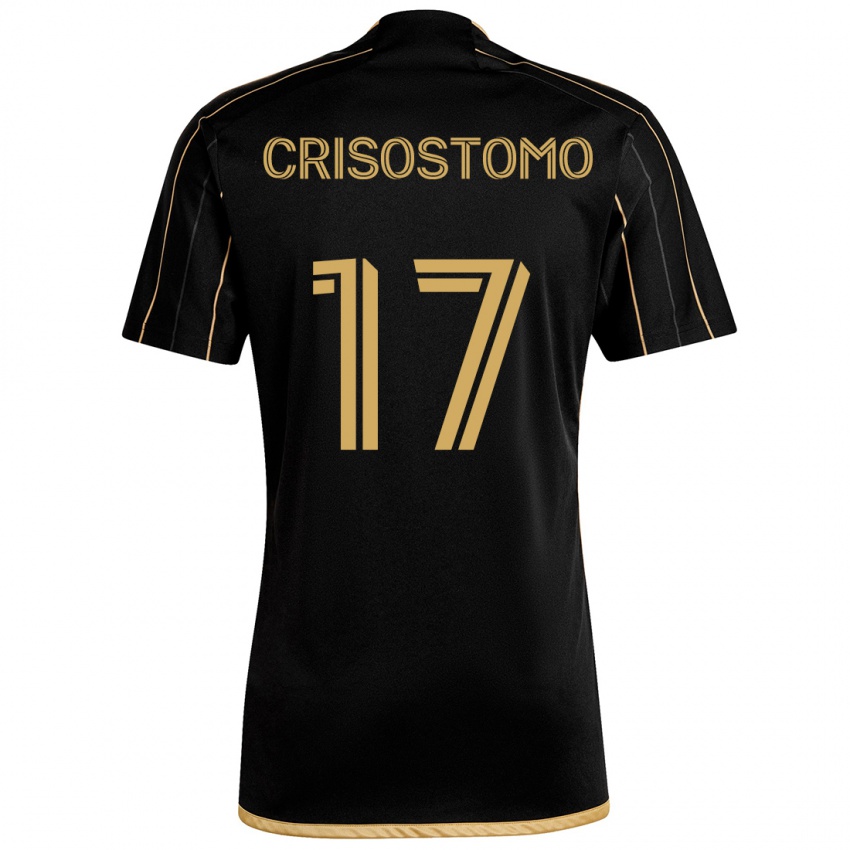 Kvinder Danny Crisostomo #17 Sort Guld Hjemmebane Spillertrøjer 2024/25 Trøje T-Shirt