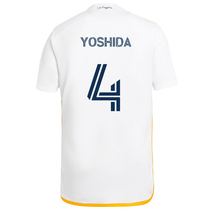 Kvinder Maya Yoshida #4 Hvid Gul Hjemmebane Spillertrøjer 2024/25 Trøje T-Shirt