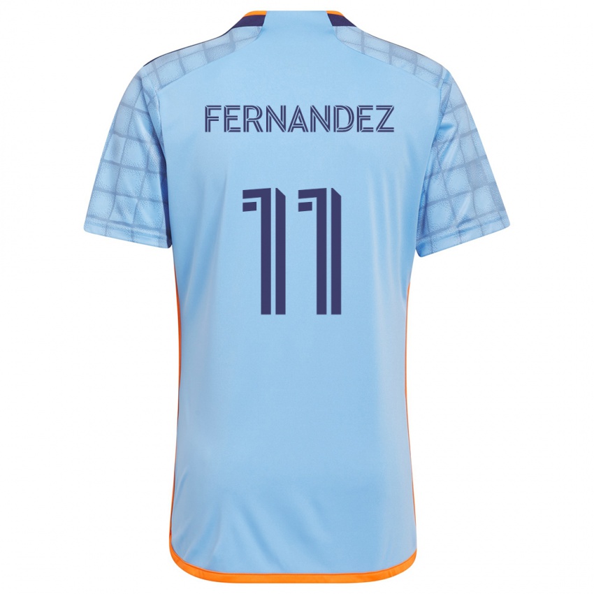 Kvinder Julián Fernández #11 Blå Orange Hjemmebane Spillertrøjer 2024/25 Trøje T-Shirt