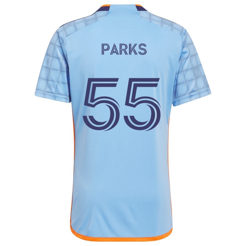 Kvinder Keaton Parks #55 Blå Orange Hjemmebane Spillertrøjer 2024/25 Trøje T-Shirt