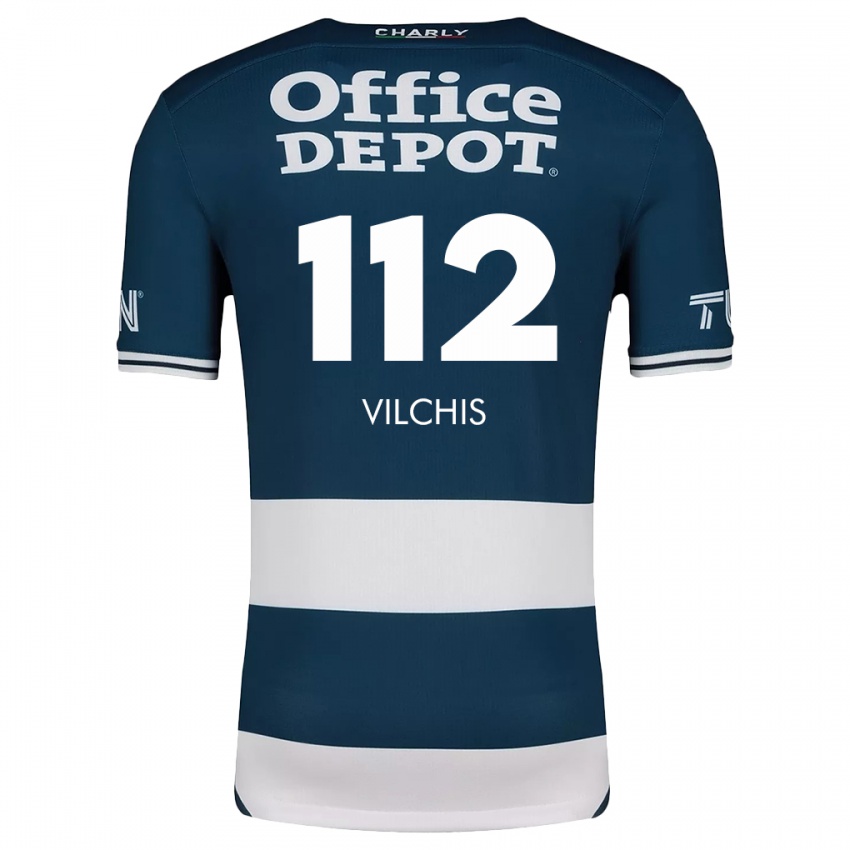 Kvinder Leonardo Vílchis #112 Blå Hvid Hjemmebane Spillertrøjer 2024/25 Trøje T-Shirt