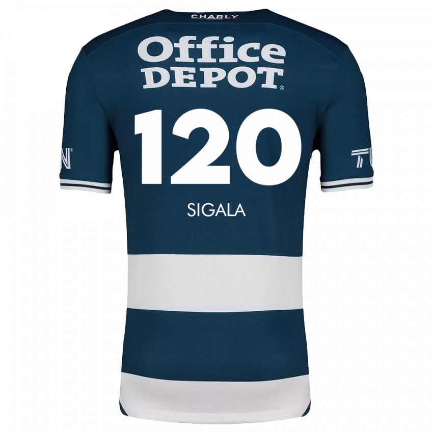 Kvinder Juan Sigala #120 Blå Hvid Hjemmebane Spillertrøjer 2024/25 Trøje T-Shirt