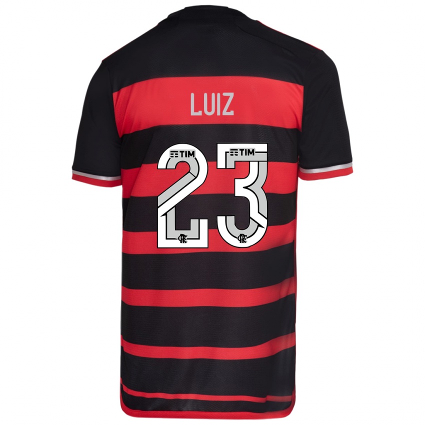 Kvinder David Luiz #23 Rød Sort Hjemmebane Spillertrøjer 2024/25 Trøje T-Shirt