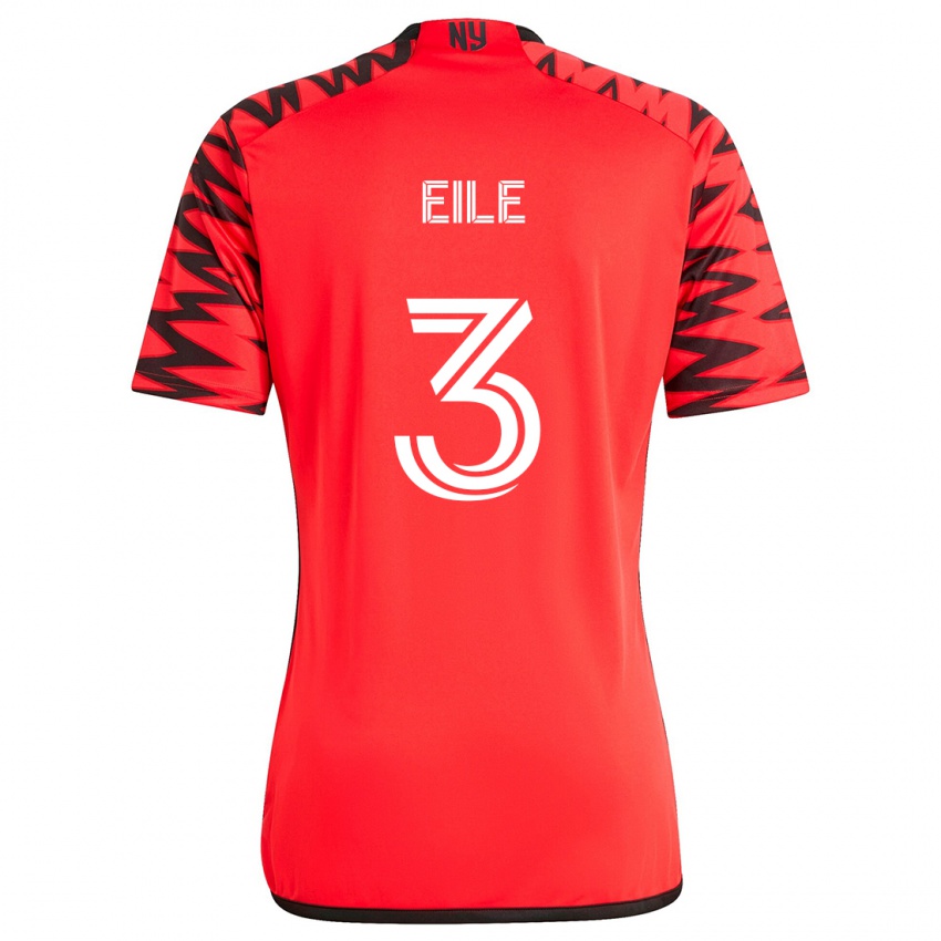 Kvinder Noah Eile #3 Rød Sort Hvid Udebane Spillertrøjer 2024/25 Trøje T-Shirt