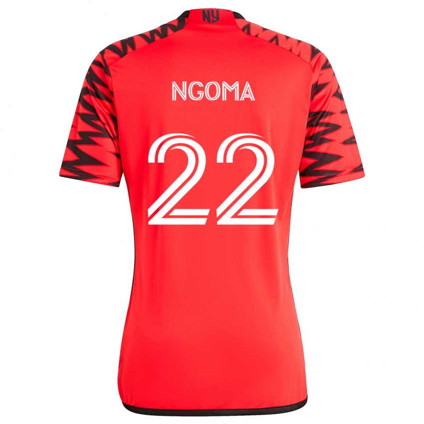 Kvinder Serge Ngoma #22 Rød Sort Hvid Udebane Spillertrøjer 2024/25 Trøje T-Shirt