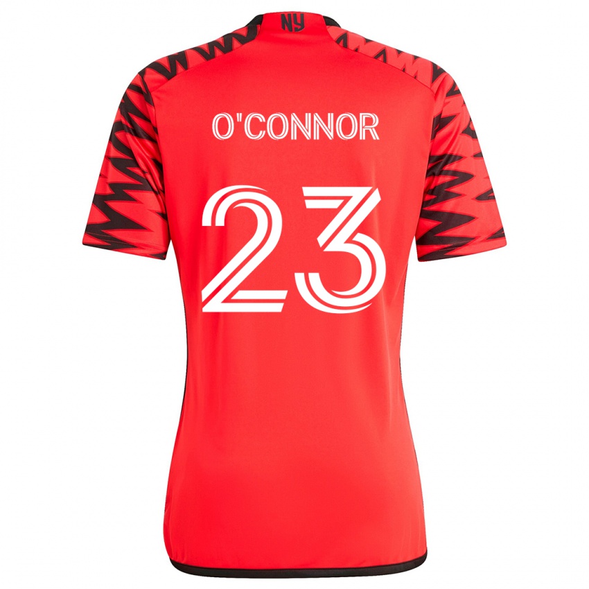 Kvinder Aidan O'connor #23 Rød Sort Hvid Udebane Spillertrøjer 2024/25 Trøje T-Shirt