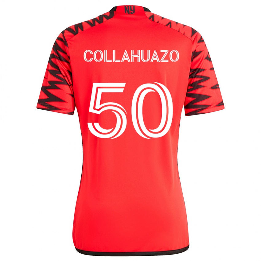 Kvinder Jair Collahuazo #50 Rød Sort Hvid Udebane Spillertrøjer 2024/25 Trøje T-Shirt