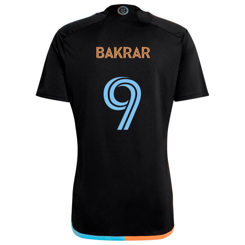 Kvinder Monsef Bakrar #9 Sort Orange Blå Udebane Spillertrøjer 2024/25 Trøje T-Shirt