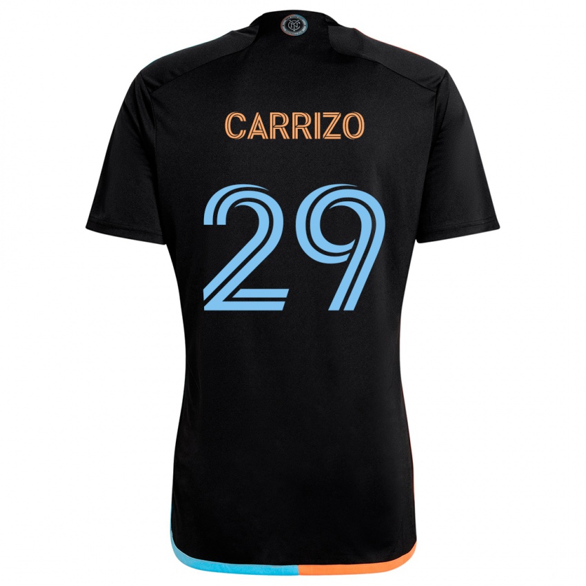 Kvinder Máximo Carrizo #29 Sort Orange Blå Udebane Spillertrøjer 2024/25 Trøje T-Shirt