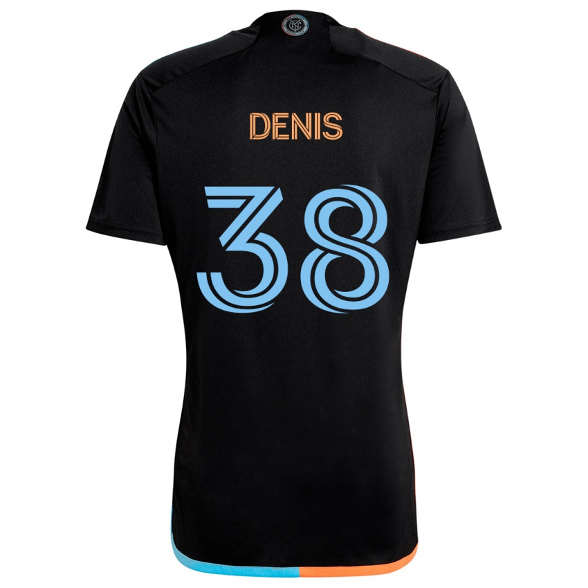 Kvinder John Denis #38 Sort Orange Blå Udebane Spillertrøjer 2024/25 Trøje T-Shirt