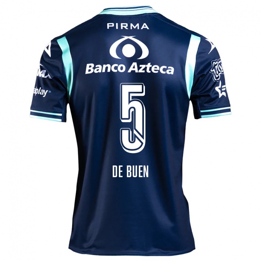 Kvinder Diego De Buen #5 Marine Blå Udebane Spillertrøjer 2024/25 Trøje T-Shirt