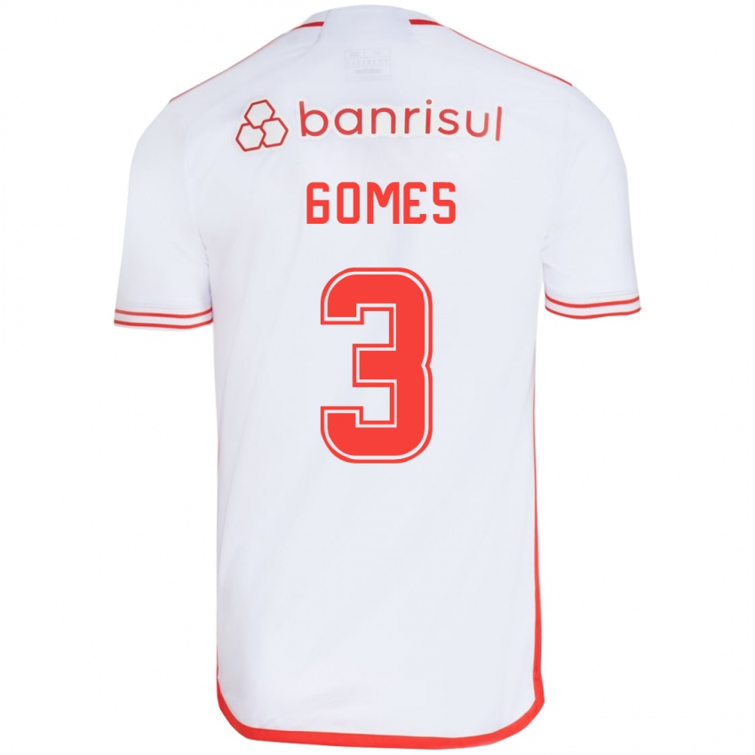 Kvinder Igor Gomes #3 Hvid Rød Udebane Spillertrøjer 2024/25 Trøje T-Shirt