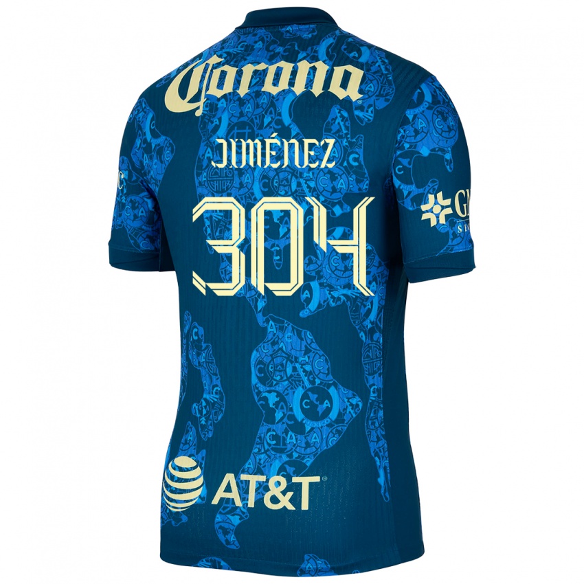 Kvinder Derek Jiménez #304 Blå Gul Udebane Spillertrøjer 2024/25 Trøje T-Shirt