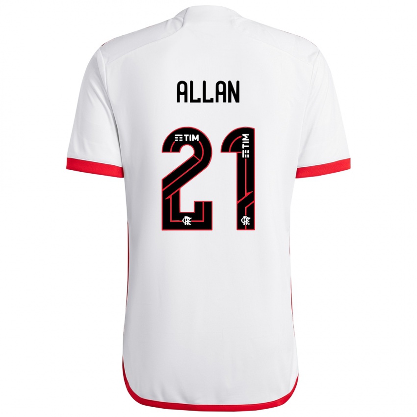 Kvinder Allan #21 Hvid Rød Udebane Spillertrøjer 2024/25 Trøje T-Shirt