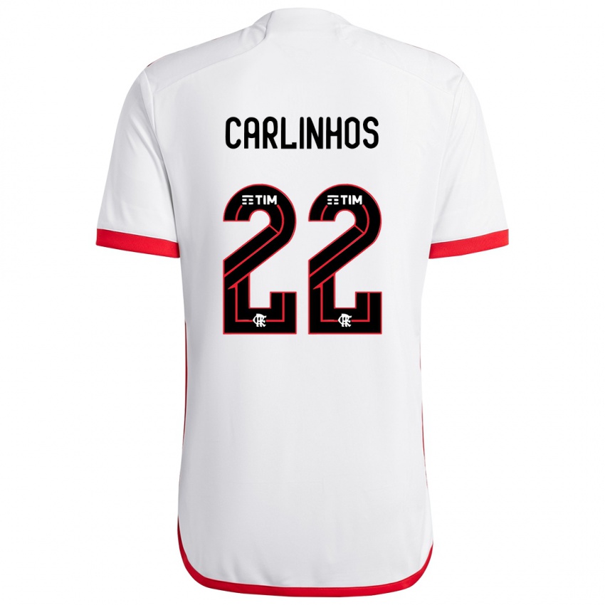 Kvinder Carlinhos #22 Hvid Rød Udebane Spillertrøjer 2024/25 Trøje T-Shirt