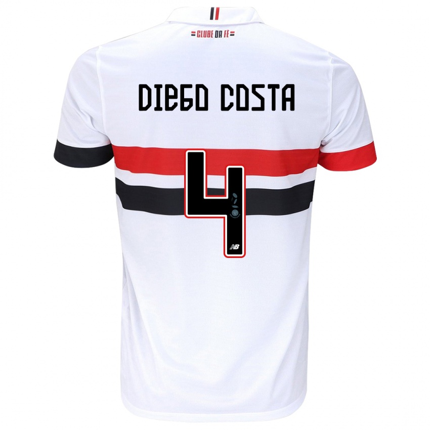 Børn Diego Costa #4 Hvid Rød Sort Hjemmebane Spillertrøjer 2024/25 Trøje T-Shirt