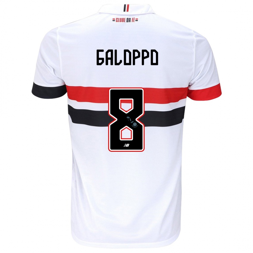 Børn Giuliano Galoppo #8 Hvid Rød Sort Hjemmebane Spillertrøjer 2024/25 Trøje T-Shirt