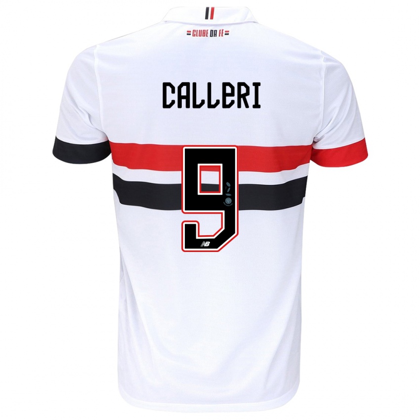 Børn Jonathan Calleri #9 Hvid Rød Sort Hjemmebane Spillertrøjer 2024/25 Trøje T-Shirt