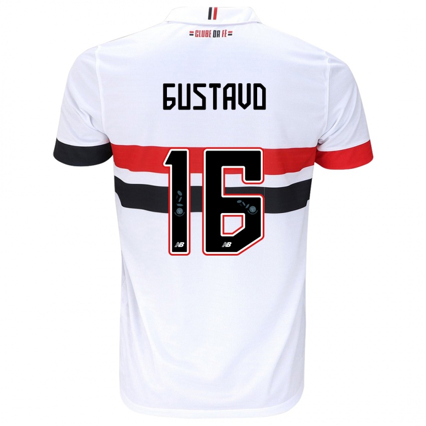 Børn Luiz Gustavo #16 Hvid Rød Sort Hjemmebane Spillertrøjer 2024/25 Trøje T-Shirt